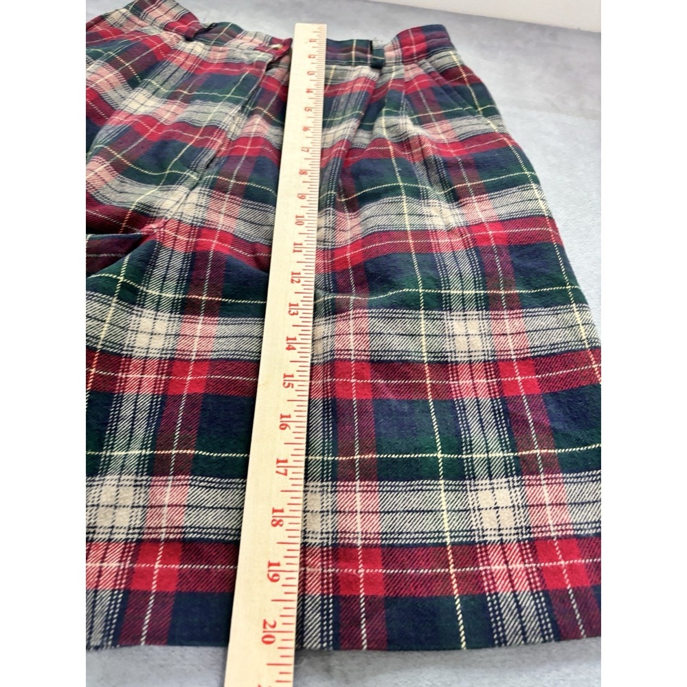 Vintage Talbots Plaid Pleated Bermuda Shorts 10 Twee Preppy High Waist Academia - Picture 5 of 10